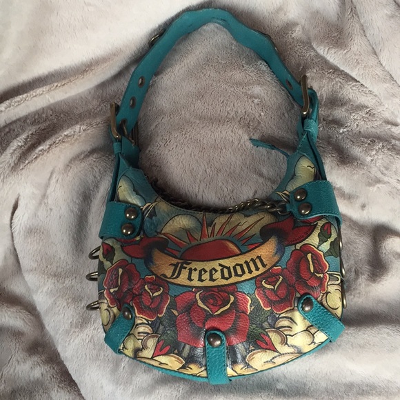 Isabella Fiore Handbags - Isabella Fiore Freedom Tattoo Teal Bag LIMITED